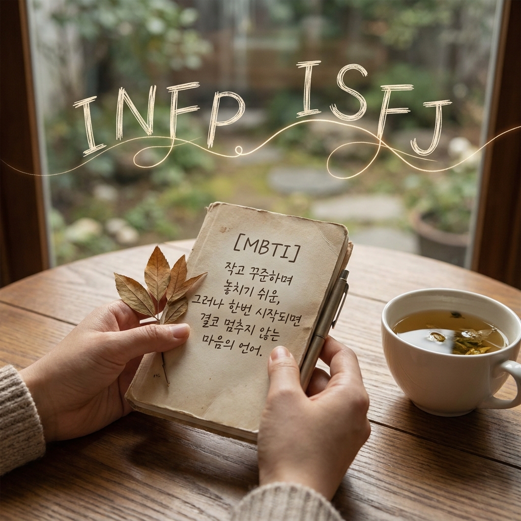 [MBTI] 작고 꾸준하며 놓치기 쉬운, 그러나 한번 시작되면 결코 멈추지 않는 마음의 언어.